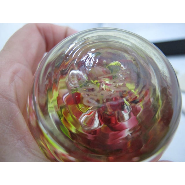 Red Hg Studio Art Glass Murano Style Red & Yellow Multi-Layered Paperweight Egg For Sale - Image 8 of 8