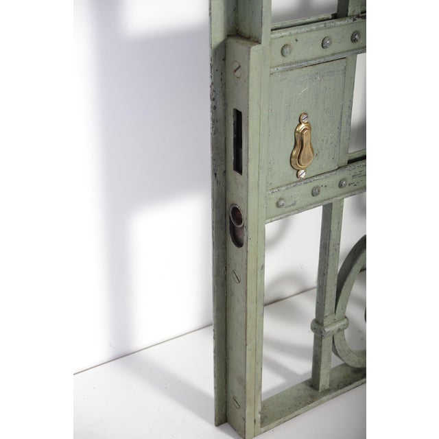 Antique Green Iron Wrought Double Doors, 1880s, Set of 2 For Sale - Image 17 of 18