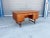 Mid-Century Modern 1960s Danish Modern Teak Partners Desk With Drop-Down Bar & Bookcase Back For Sale - Image 3 of 12