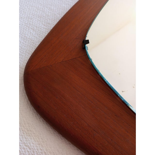 1950s Scandinavian Wall Mirror with Teak Frame, 1950s For Sale - Image 5 of 11