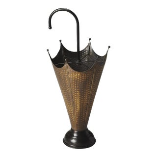 Poppins Antique Brass Umbrella Stand, Gold For Sale