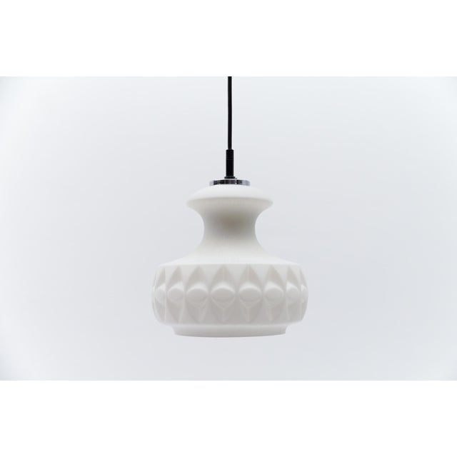 Mid-Century Modern White 3D Glass Hanging Lamp by Peill & Putzler, 1960s For Sale - Image 3 of 11