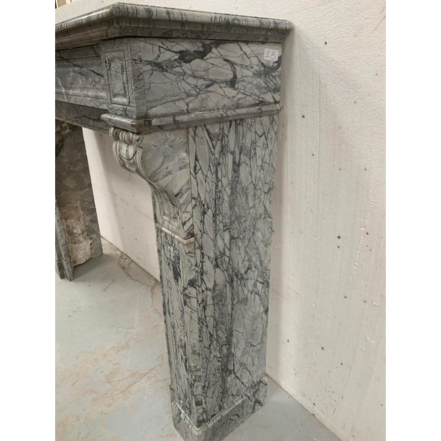 Louis Philippe Style Fireplace in Bleu Turquin Marble, 1900s For Sale - Image 11 of 16