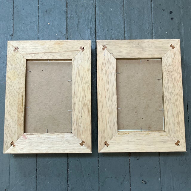 Contemporary 2 Original Wayne Cunningham Abstract Blue Marker Drawings Chunky Gold Frames-a Pair For Sale - Image 4 of 4