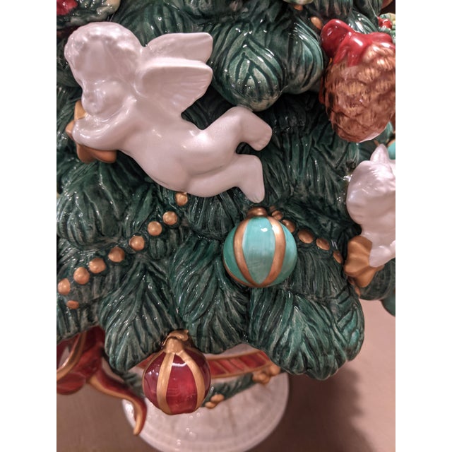 Fitz & Floyd Classic Ceramic Cherub Holiday Christmas Xmas Tree Ornaments Non Lighted For Sale - Image 15 of 18