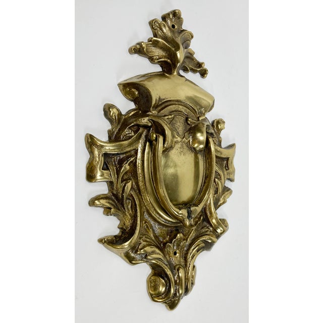 Traditional Vintage Cast Brass Door Knocker For Sale - Image 3 of 5