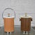 Vintage Mid-Century Modern Pair Kromex Ice Buckets 1 Light 1 Dark Woodgrain Textured Metal - Set of 2 For Sale - Image 13 of 13
