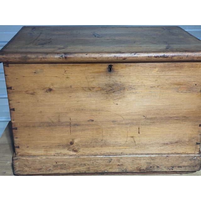 Mid 19th Century Antique Pine Trunk / Blanket Box From England For Sale - Image 5 of 18