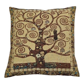 Klimt Tree II Tapestry Cushion With Feather Filler - 46x46cm (18"x18") For Sale