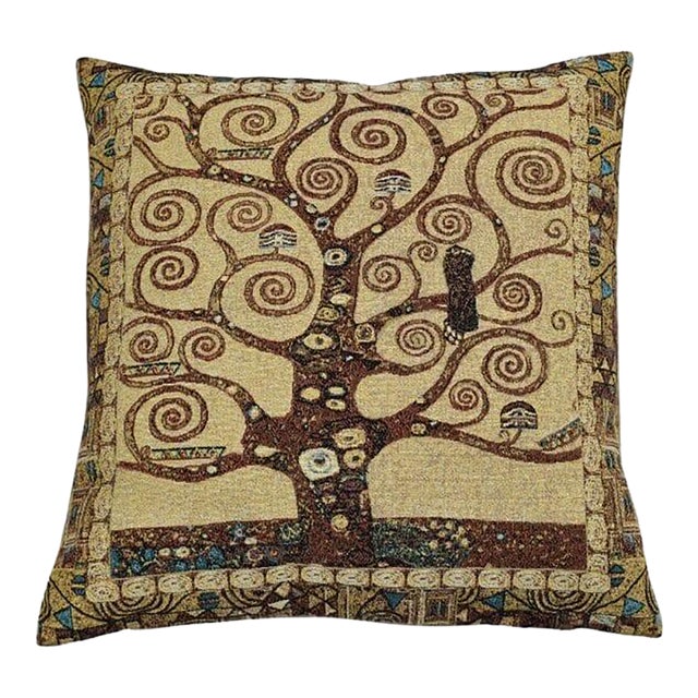 Klimt Tree II Tapestry Cushion With Feather Filler - 46x46cm (18"x18") For Sale