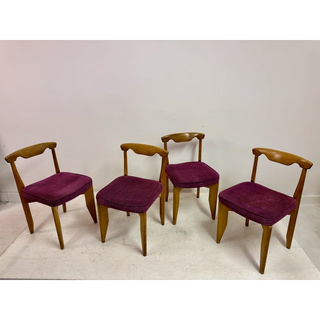 Mid-Century Oak Dining Chairs by Guillerme et Chambron, 1960s, Set of 4 For Sale - Image 13 of 16
