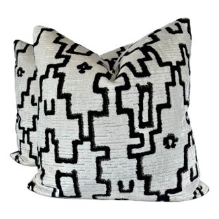 Top Fabric "Venturo Velvet" in Cabana 22" Pillows-A Pair For Sale