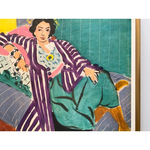 Henri Matisse Vintage 1992 Lithograph Print Framed Exhibition Poster " Small Odalisque in a Purple Robe " 1937 For Sale - Image 14 of 18