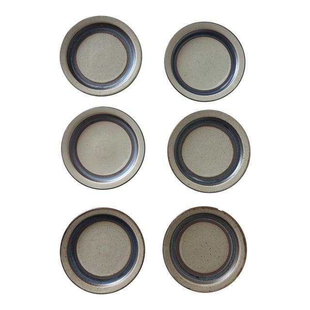 1970s Otagiri Horizon Stoneware Salad Plates- Set of 6 For Sale