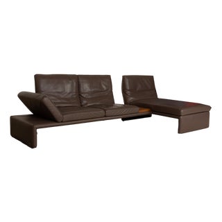 Raoul Leather Corner Sofa in Brown Grey from Koinor For Sale
