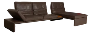 Raoul Leather Corner Sofa in Brown Grey from Koinor