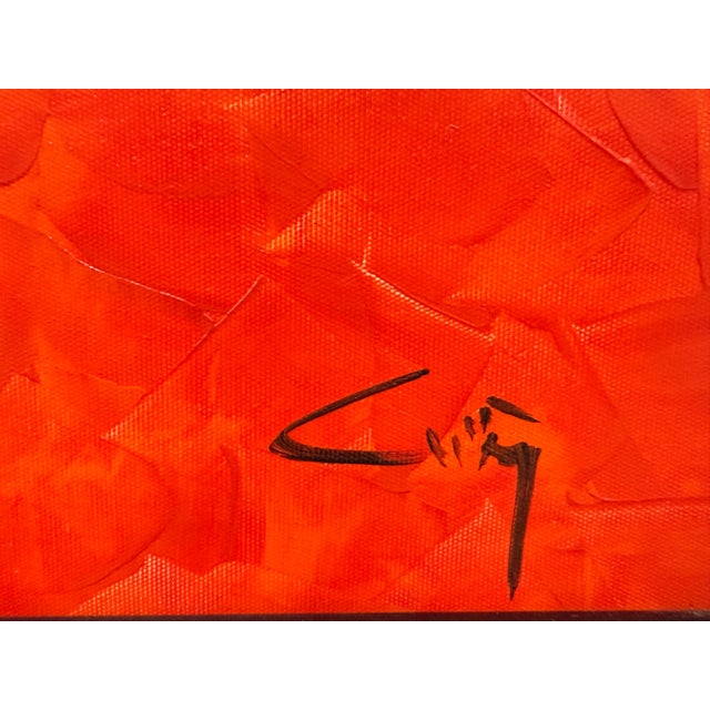 Asian Contemporary Bold Artwork With Figure Inset, Framed + Signed For Sale - Image 11 of 12