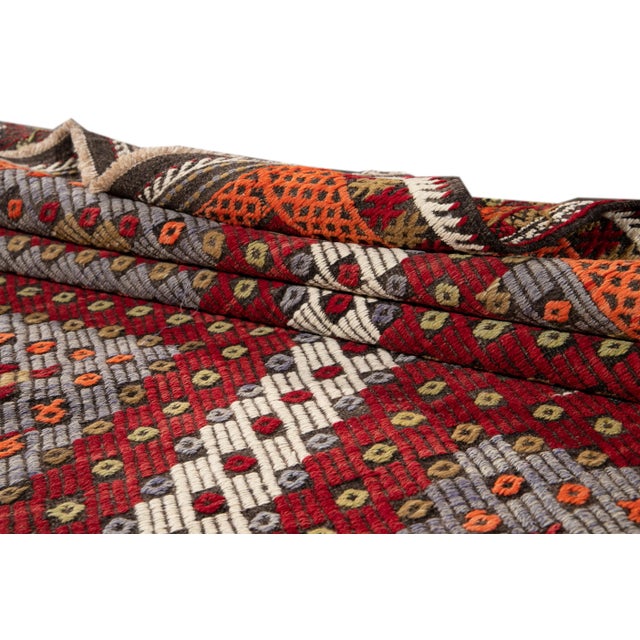 Textile Vintage Soumak Wool Rug For Sale - Image 7 of 13