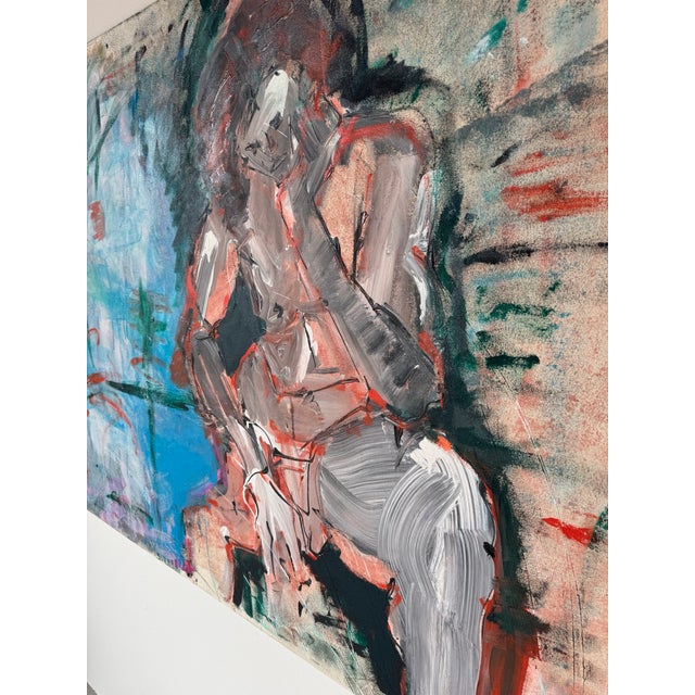 1950s Large Vintage Helen Stein Impressionist Abstract Acrylic on Canvas Painting For Sale - Image 5 of 12