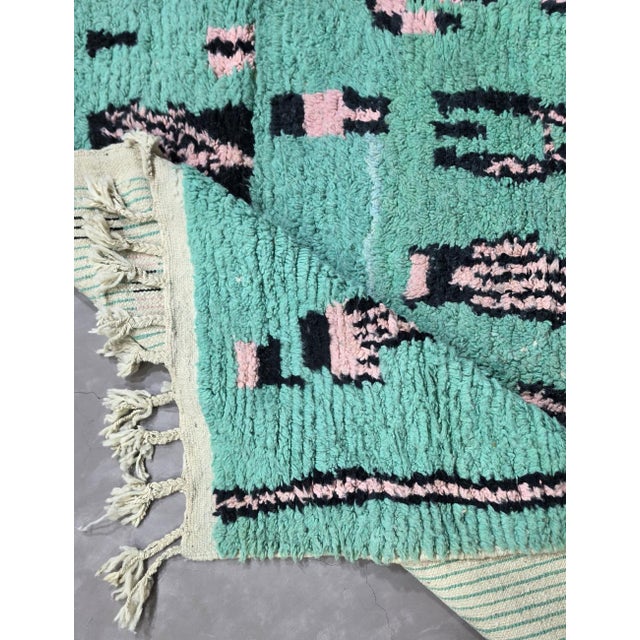 Mint Teal Moroccan Rug - 9.2 X 6.1 Ft For Sale - Image 4 of 8