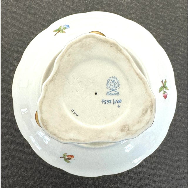 Metal Herend Queen Victoria Pedestal Dish on Dolphin Fish Base For Sale - Image 7 of 9