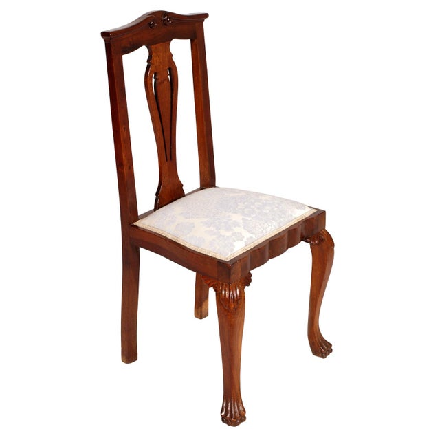 Baroque Italian Baroque Chippendale Style Walnut Chairs, 1920s, Set of 6 For Sale - Image 3 of 9