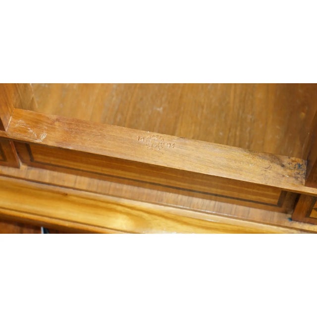 Stunning Vintage 1994 David Linley Burr Walnut Amboyna Wood Large Console Table For Sale - Image 17 of 18