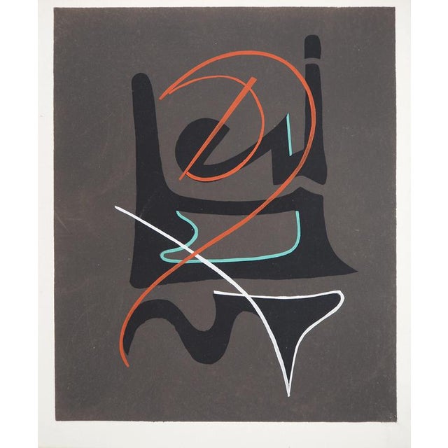 César Domela, Abstract Writing, Lithograph and Stencil For Sale - Image 5 of 5