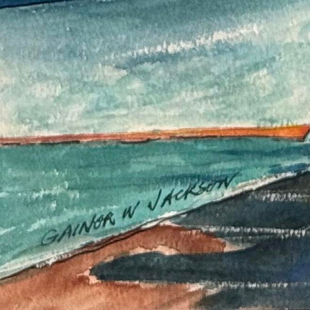 Signed lower left, 'Gainor W. Jackson' (New Zealand, 1926-1997) and painted circa 1980. This vibrant watercolor shows the...