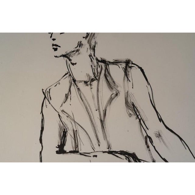 Evelyne Luez, Depicting a Mans Face, 20th Century, Drawing on Paper For Sale - Image 4 of 8