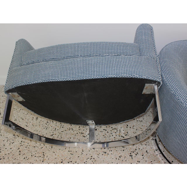 Metal Milo Baughman Barrel Back Club Chairs - a Pair For Sale - Image 7 of 13