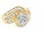 This gorgeous diamond swirl ring is made in 14k yellow gold with both round and baguette cut diamonds. The center of the...