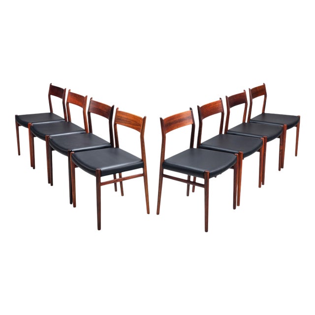 Model 418 Dining Chairs in Rosewood by Arne Vodder for Sibast Mobler, Denmark, 1960, Set of 8 For Sale