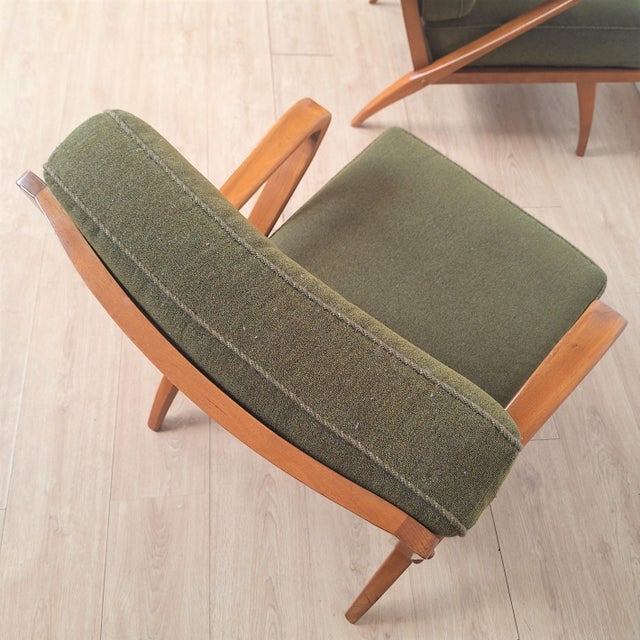 Wood Armchairs by Guglielmo Ulrich for C.W.K. Möbel., 1940s, Set of 2 For Sale - Image 7 of 14