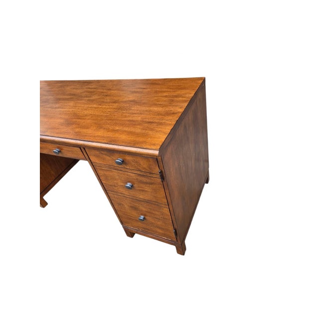 1990s Ethan Allen Tango Hawke Desk Double Pedestal Home Office Collection Credenza For Sale - Image 9 of 10