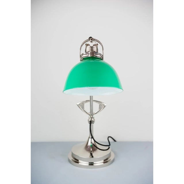 Art Deco Swivel Nickel & Glass Table Lamp, 1920s For Sale - Image 3 of 18