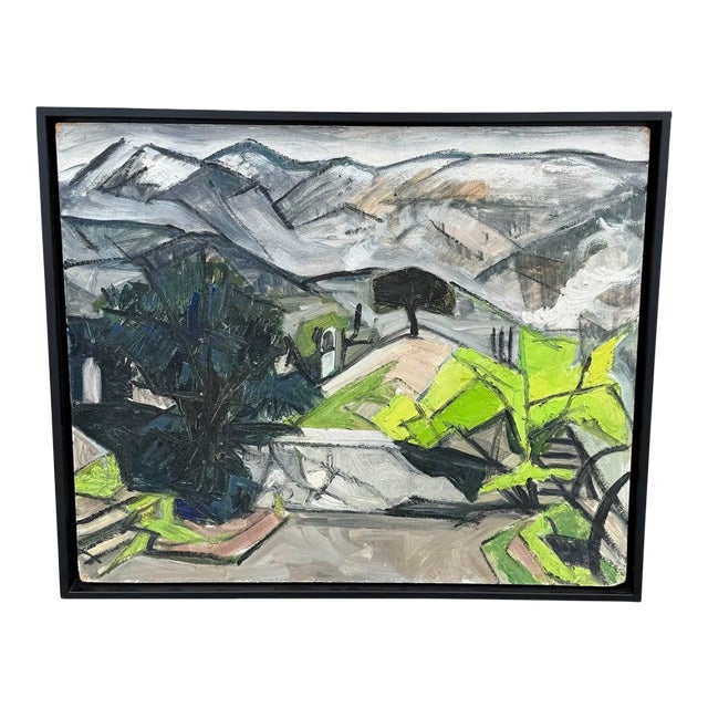 Vintage Modern Abstract Art Oil Painting For Sale