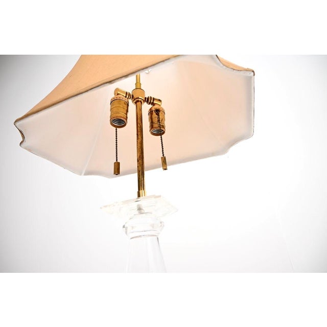 Vintage Acrylic and Brass Table Lamps from Karl Springer, 1970s, Set of 2 For Sale - Image 6 of 12