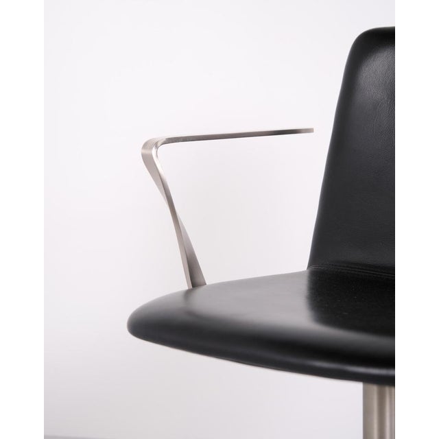 Animal Skin Paustian Spinal 44 Conference Chairs in Black Leather, 2000s, Set of 6 For Sale - Image 7 of 13