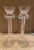 Italian Pair of 1980s Hand Blown Glass Candlesticks, Corinthian Column Style Fluted Glass With Candle Cup Holder on Top For Sale - Image 3 of 9