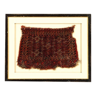 Antique Framed Hand-Knotted Turkman For Sale