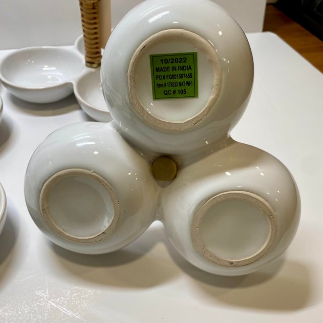 Frontgate Savannah Snack Caddy Serving Bowls For Sale - Image 13 of 15