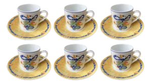 Vintage Coffee Cups in Porcelain, Set of 6