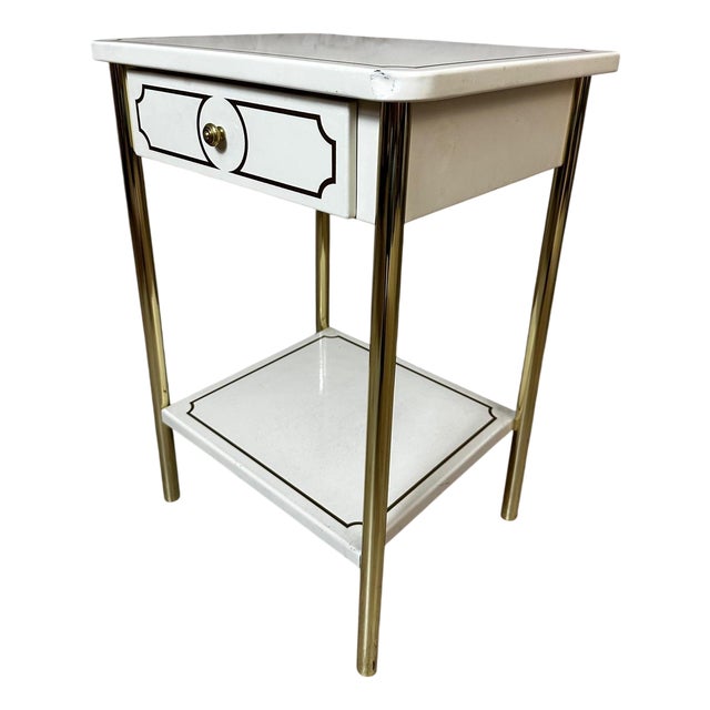 Vintage Metal Bedside Table, 1980 For Sale