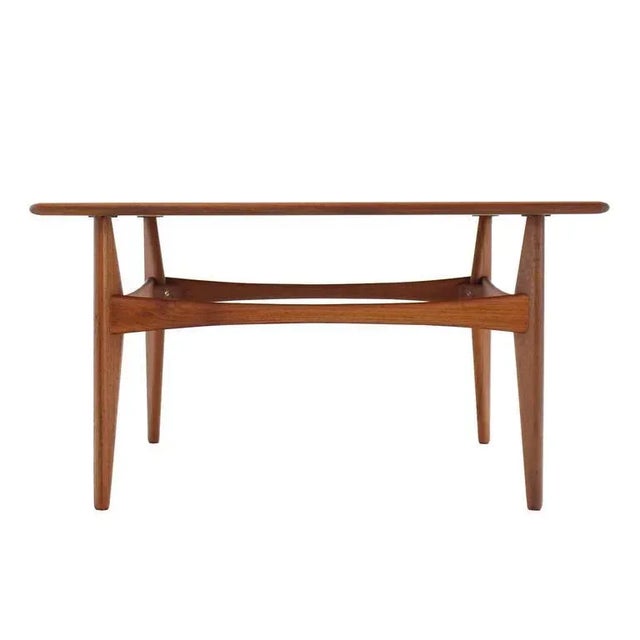 Mid-Century Danish Modern Teak Square Coffee Side Table For Sale - Image 6 of 9