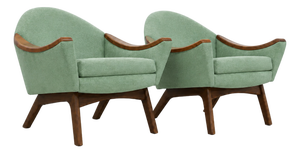 Pair of Mid Century Adrian Pearsall Lounge Chairs Model 1806-C for Craft Associates- Pair