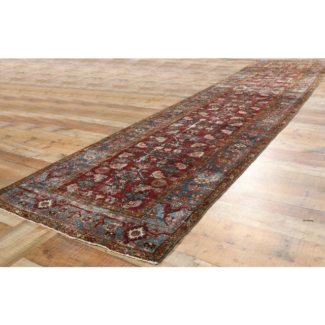 Textile Antique Persian Malayer Rug Runner - 03'05 X 14'10 For Sale - Image 7 of 9