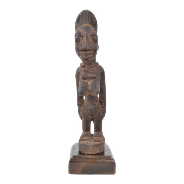 Early 20th Century Yoruba Ibeji Female Miniature Figure 14 Inch Nigeria For Sale