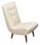 Swedish Modern, Scoop Lounge Chair, Beige Linen, Beech, Sweden, 1940s For Sale