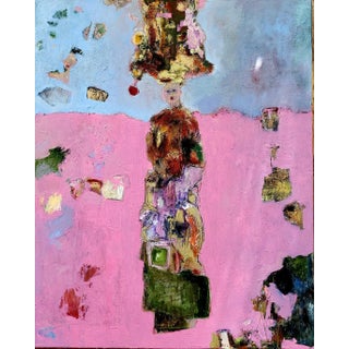 Oil Painting of an Abstract Female Figure, "Fascinator" by Lynn Christian, 2023 For Sale
